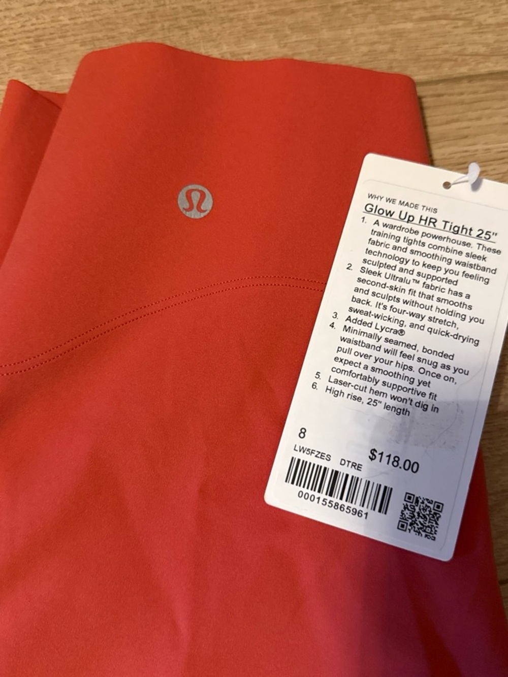 lululemon athletica Glow Up HR Tight 25" - Bright Coral